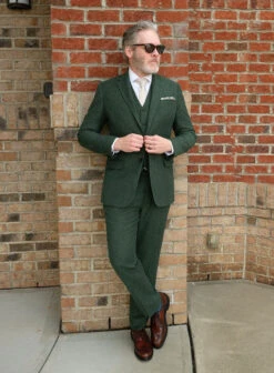 Bottle Green Herringbone Tweed Suit -Men's Clothing Shop bttlegrnhrringbnetwdsuitlk 1