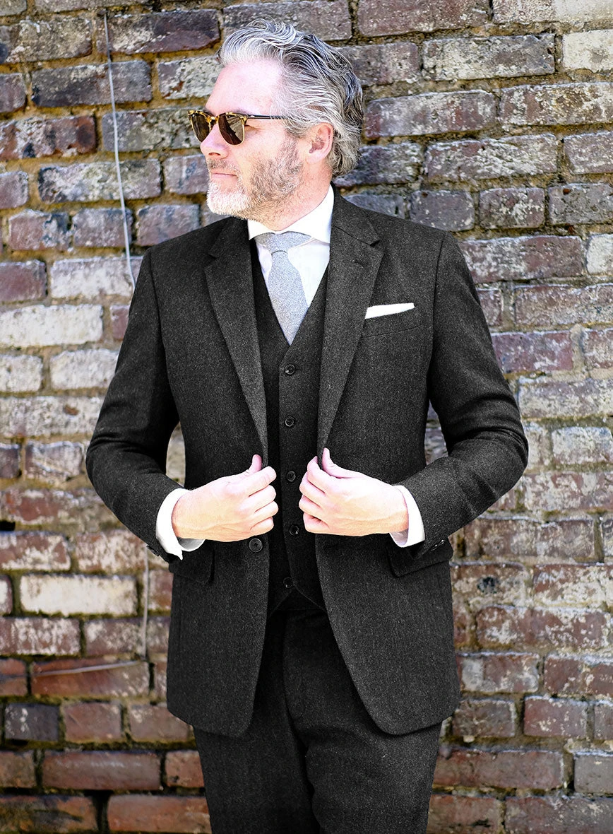 Charcoal Herringbone Tweed Suit 6 Charcoal Herringbone Tweed Suit - Image 4