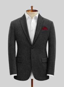 Charcoal Herringbone Tweed Suit 16 Charcoal Herringbone Tweed Suit -Men's Clothing Shop charcoalherringbonetweedsuitlook 3
