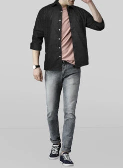 Charcoal Herringbone Tweed Shirt -Men's Clothing Shop charcoalherrngbntweedshirt 2