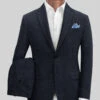 Deep Blue Herringbone Tweed Suit 1 Deep Blue Herringbone Tweed Suit -Men's Clothing Shop deepblueherringbonetwsuitlook