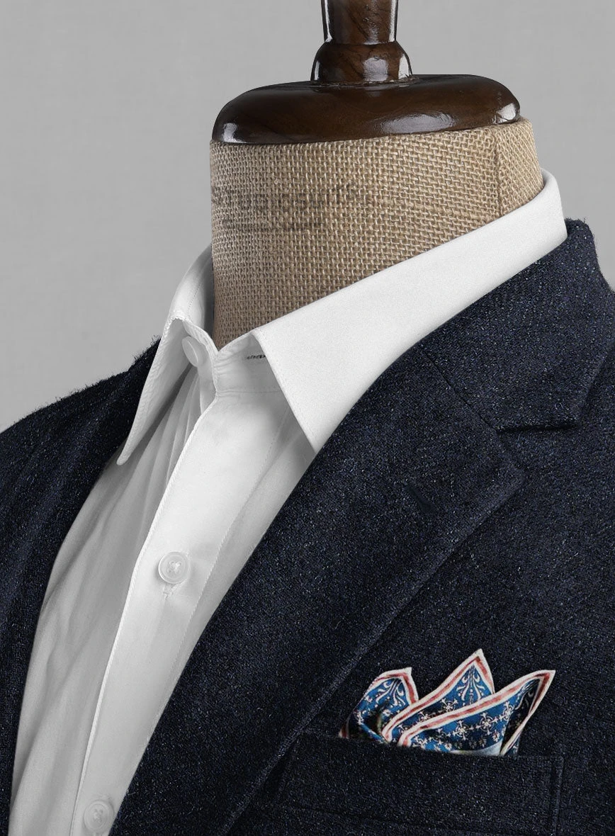 Deep Blue Herringbone Tweed Suit 6 Deep Blue Herringbone Tweed Suit - Image 4