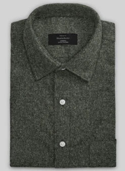 Dark Olive Flecks Donegal Tweed Shirt