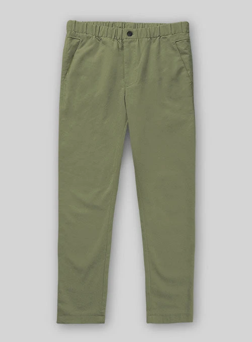 Easy Pants Green Cotton Canvas 3 Easy Pants Green Cotton Canvas
