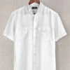European White Linen Western Style Shirt 2 European White Linen Western Style Shirt -Men's Clothing Shop europwhitelinenwesternstyleshirtlook
