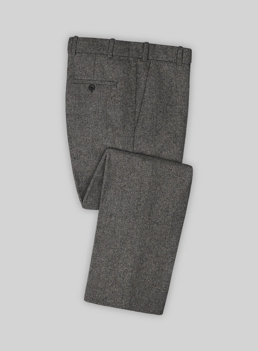 Gray Herringbone Flecks Donegal Tweed Suit 8 Gray Herringbone Flecks Donegal Tweed Suit - Image 6