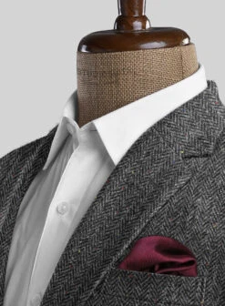 Harris Tweed Charcoal Chevron Suit -Men's Clothing Shop harristweedcharcoalchevronsuitlook 2
