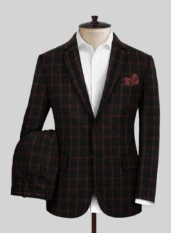 Highlander Heavy Black Check Tweed Suit