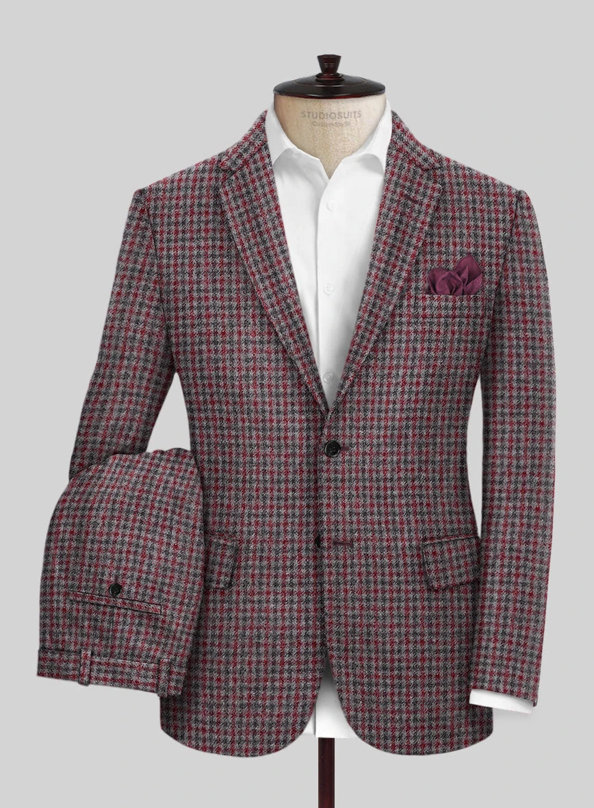 Highlander Heavy Maroon Houndstooth Tweed Suit 3 Highlander Heavy Maroon Houndstooth Tweed Suit