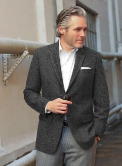 Highlander Heavy Honeycomb Charcoal Tweed Suit -Men's Clothing Shop highlndrheavyhneycmbchrcaltwdsuitlk 1