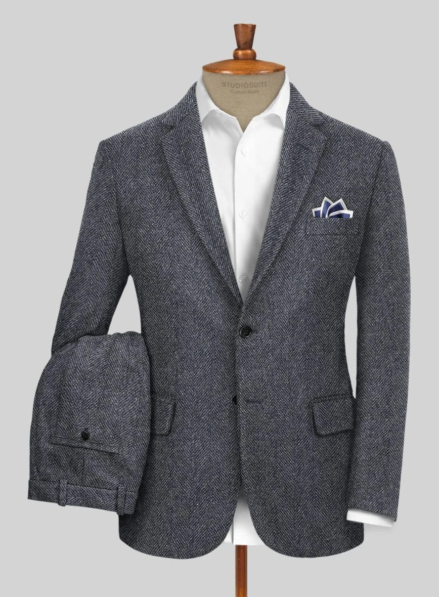 Highlander Heavy Charcoal Herringbone Tweed Suit 3 Highlander Heavy Charcoal Herringbone Tweed Suit