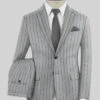 Italian Gray Stripe Cashmere Wool Suit