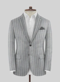 Italian Gray Stripe Cashmere Wool Suit -Men's Clothing Shop itagrystrecashmrwlsuitlk 2
