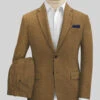 Italian Credi Mid Brown Tweed Suit -Men's Clothing Shop italiancredimidbrwntwdsuitlk