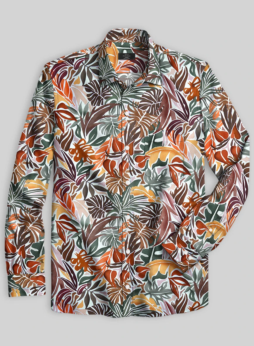 Italian Cotton Monstera Shirt 4 Italian Cotton Monstera Shirt - Image 2