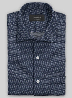 Italian Handcuffs Dark Blue Summer Linen Shirt