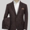 Italian Highlander Dark Wine Herringbone Tweed Suit