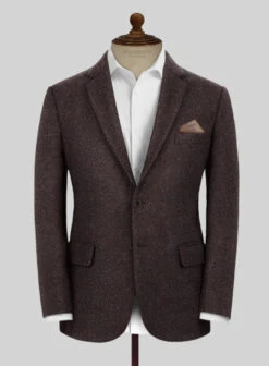Italian Highlander Dark Wine Herringbone Tweed Suit -Men's Clothing Shop italianhighlanderdarkwineherringbonetweedsuitlook 2