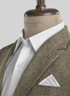 Italian Highlander Stone Beige Herringbone Tweed Suit -Men's Clothing Shop italianhighlanderstonebeigeherringbonetweedsuitlook 4