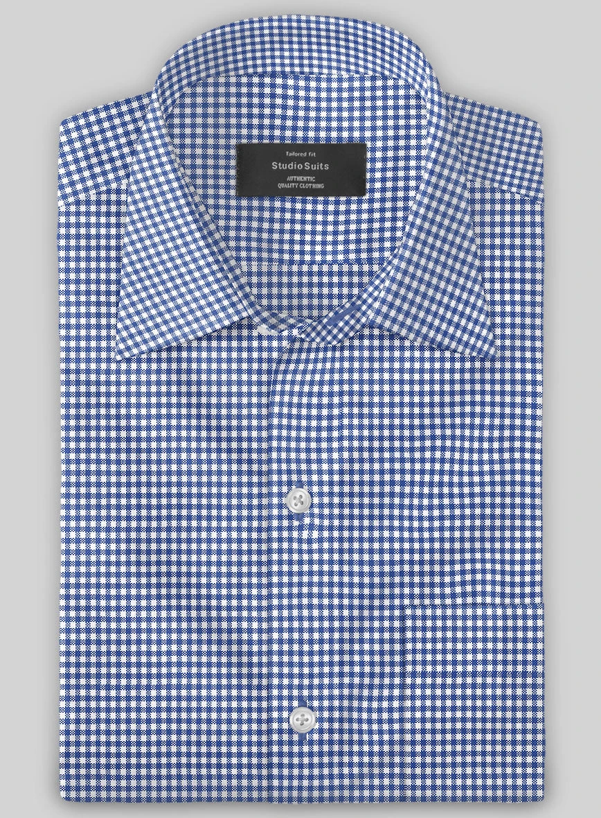 Italian Lombardo Azure Blue Checks Shirt 3 Italian Lombardo Azure Blue Checks Shirt