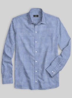 Italian Lombardo Azure Blue Checks Shirt 9 Italian Lombardo Azure Blue Checks Shirt -Men's Clothing Shop italianlombardoazurbluecheckshirtlook 1