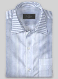 Italian Lombardo Light Blue Stripes Shirt