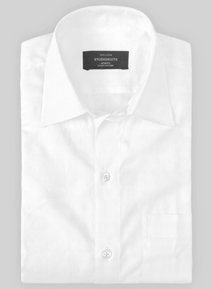 Italian Lombardo White Self Check Shirt 3 Italian Lombardo White Self Check Shirt