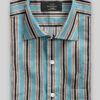 Italian Striped Blue Summer Linen Shirt -Men's Clothing Shop italianstripedbluesummerlinenshirtlook
