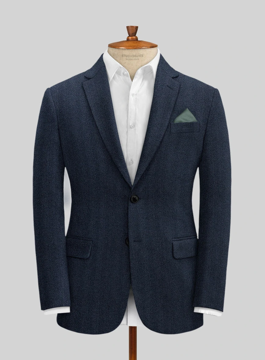 Italian Wide Herringbone Blue Tweed Suit 5 Italian Wide Herringbone Blue Tweed Suit - Image 3