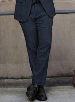 Italian Wide Herringbone Blue Tweed Suit 13 Italian Wide Herringbone Blue Tweed Suit -Men's Clothing Shop italianwidehbbluetwdsuitlook 4