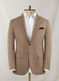 Italian Wool Cashmere Brown Stripe Suit 11 Italian Wool Cashmere Brown Stripe Suit -Men's Clothing Shop italwlcashbrownstripesuitlook 1