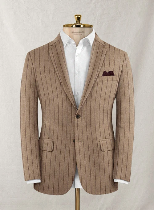 Italian Wool Cashmere Brown Stripe Suit 6 Italian Wool Cashmere Brown Stripe Suit - Image 4