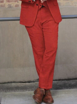 Naples Fiery Orange Tweed Suit -Men's Clothing Shop naplesfieryorangetweedsuitlk 4