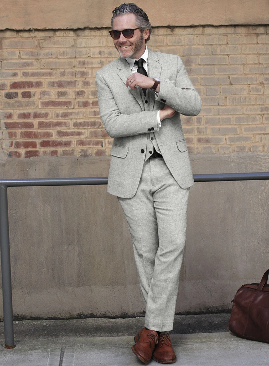 Naples Ice Gray Tweed Suit 4 Naples Ice Gray Tweed Suit - Image 2
