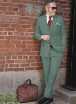 Naples Muted Green Tweed Suit -Men's Clothing Shop naplesmutedgreentweedsuitlk 1