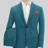 Naples Teal Blue Tweed Suit -Men's Clothing Shop naplestealbluetwdsuitlk