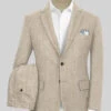 Naples Wide Herringbone Beige Tweed Suit 1 Naples Wide Herringbone Beige Tweed Suit -Men's Clothing Shop napleswideherringbonebeigetweedsuitlk