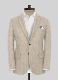 Naples Wide Herringbone Beige Tweed Suit -Men's Clothing Shop napleswideherringbonebeigetweedsuitlk 2