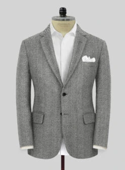 Naples Wide Herringbone Gray Tweed Suit 12 Naples Wide Herringbone Gray Tweed Suit -Men's Clothing Shop napleswideherringbonegraytweedsuitlook 2