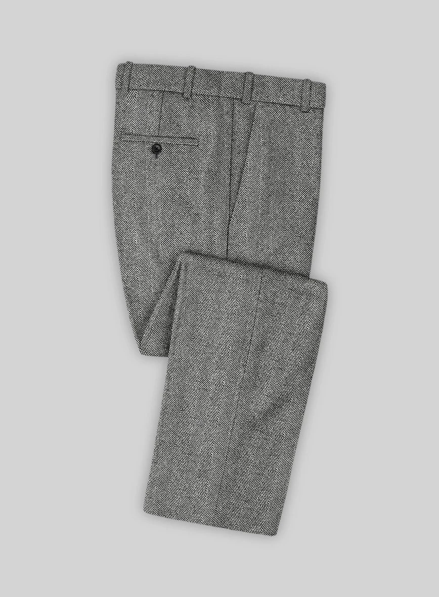 Naples Wide Herringbone Gray Tweed Suit 6 Naples Wide Herringbone Gray Tweed Suit - Image 4