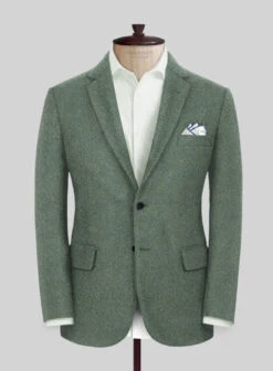 Naples Wide Herringbone Sage Green Tweed Suit 13 Naples Wide Herringbone Sage Green Tweed Suit -Men's Clothing Shop napleswideherringbonesagegreentweedsuitlook 2