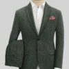 Rope Weave Green Tweed Suit