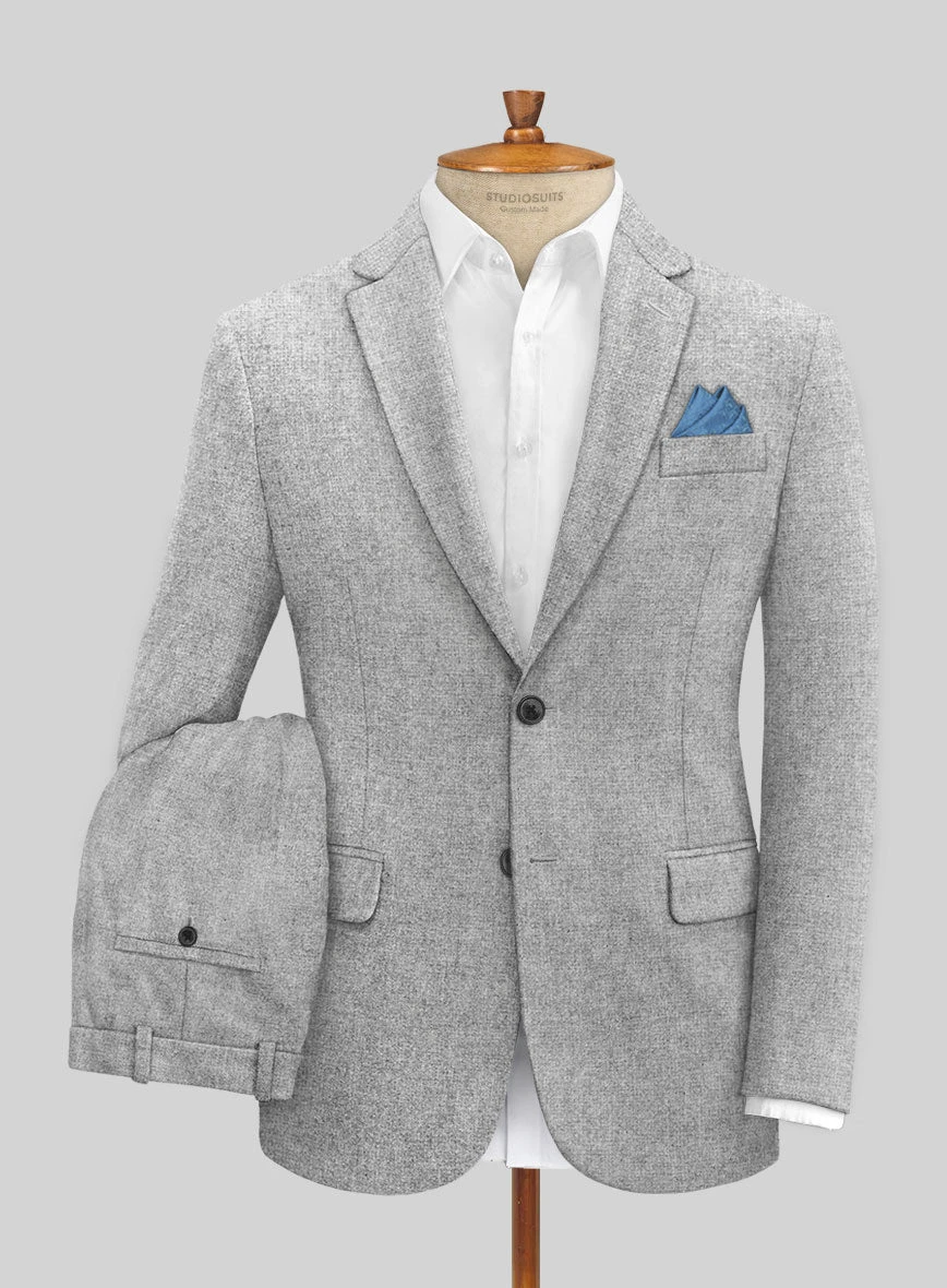 Rope Weave Light Gray Tweed Suit 3 Rope Weave Light Gray Tweed Suit