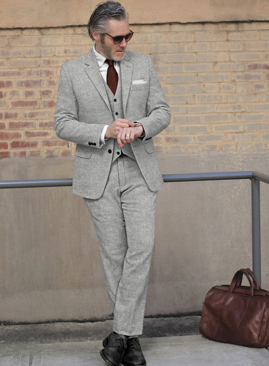 Rope Weave Light Gray Tweed Suit 4 Rope Weave Light Gray Tweed Suit - Image 2