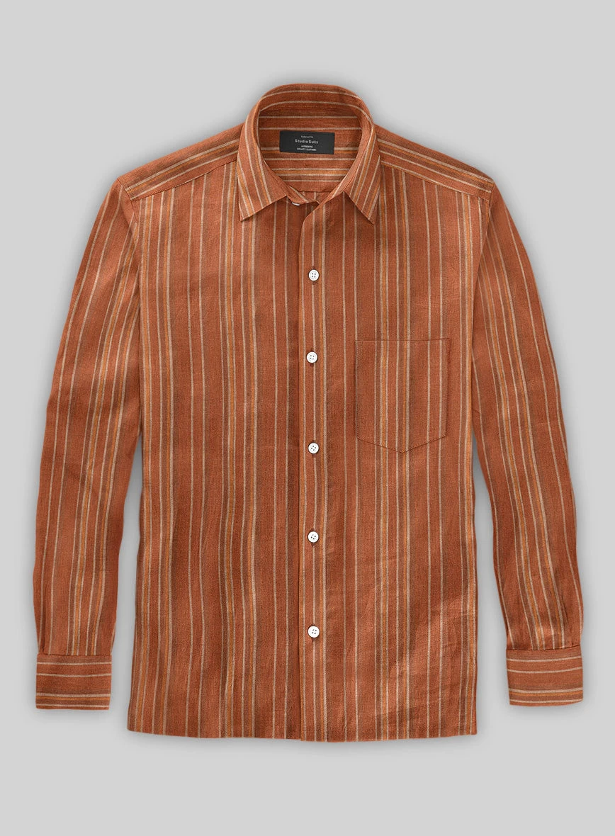 Rustic Brown Linen Shirt 4 Rustic Brown Linen Shirt - Image 2