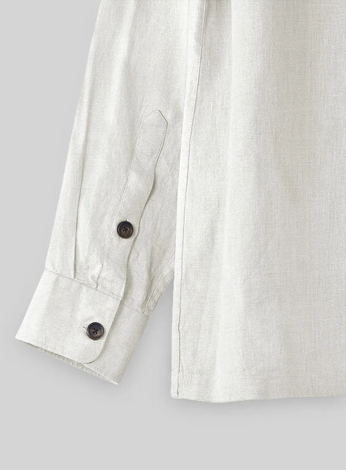 Safari Pure Natural Linen Overshirt 8 Safari Pure Natural Linen Overshirt - Image 6