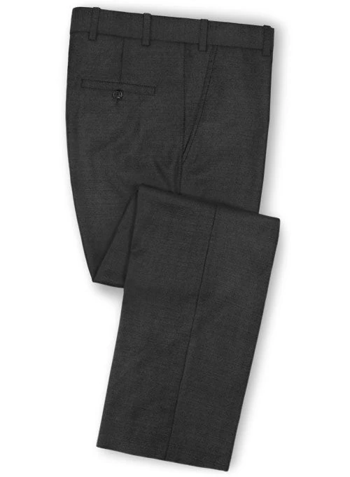 Scabal Carbon Black Wool Pants 3 Scabal Carbon Black Wool Pants