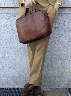 Scabal Cosmopolitan Pinstripe Beige Wool Pants -Men's Clothing Shop scabalcosmopolitanpinstripebeigewoolpantlk 1