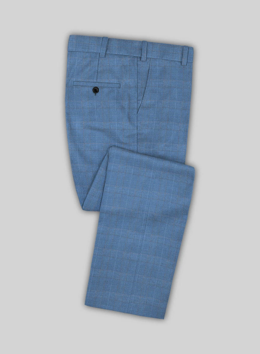 Scabal Cosmopolitan Prince Light Blue Wool Pants 3 Scabal Cosmopolitan Prince Light Blue Wool Pants