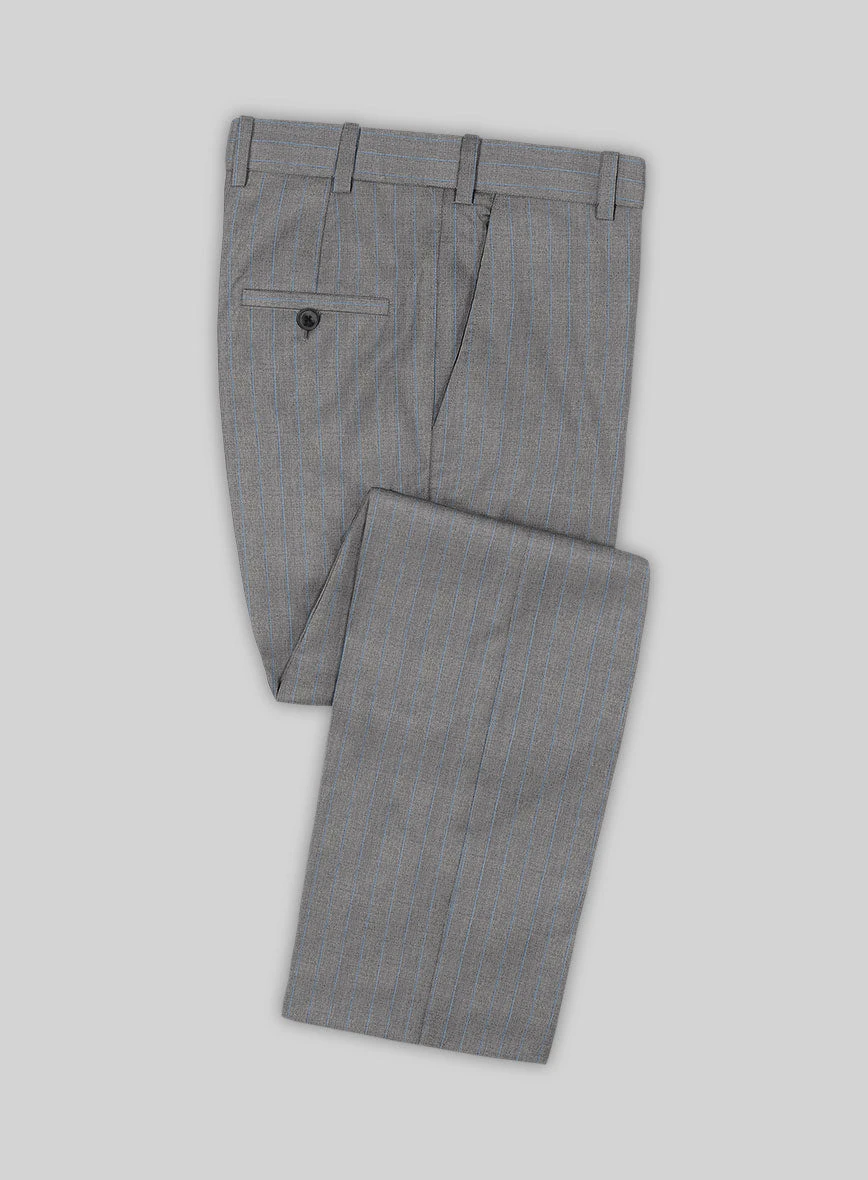Scabal Cosmopolitan Stripe Gray Wool Pants 3 Scabal Cosmopolitan Stripe Gray Wool Pants
